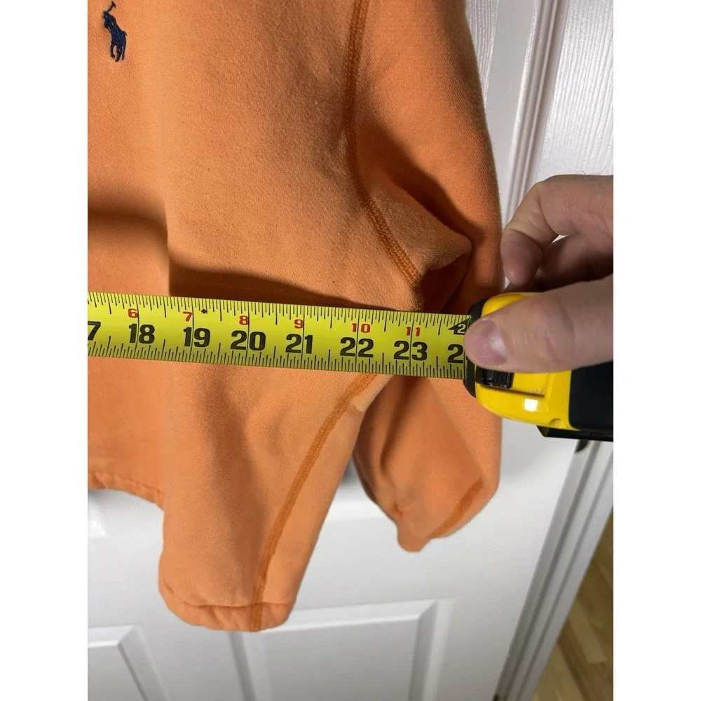 Vintage 90s Polo Ralph Lauren V Stitch Crewneck Sweatshirt Orange Mens Small